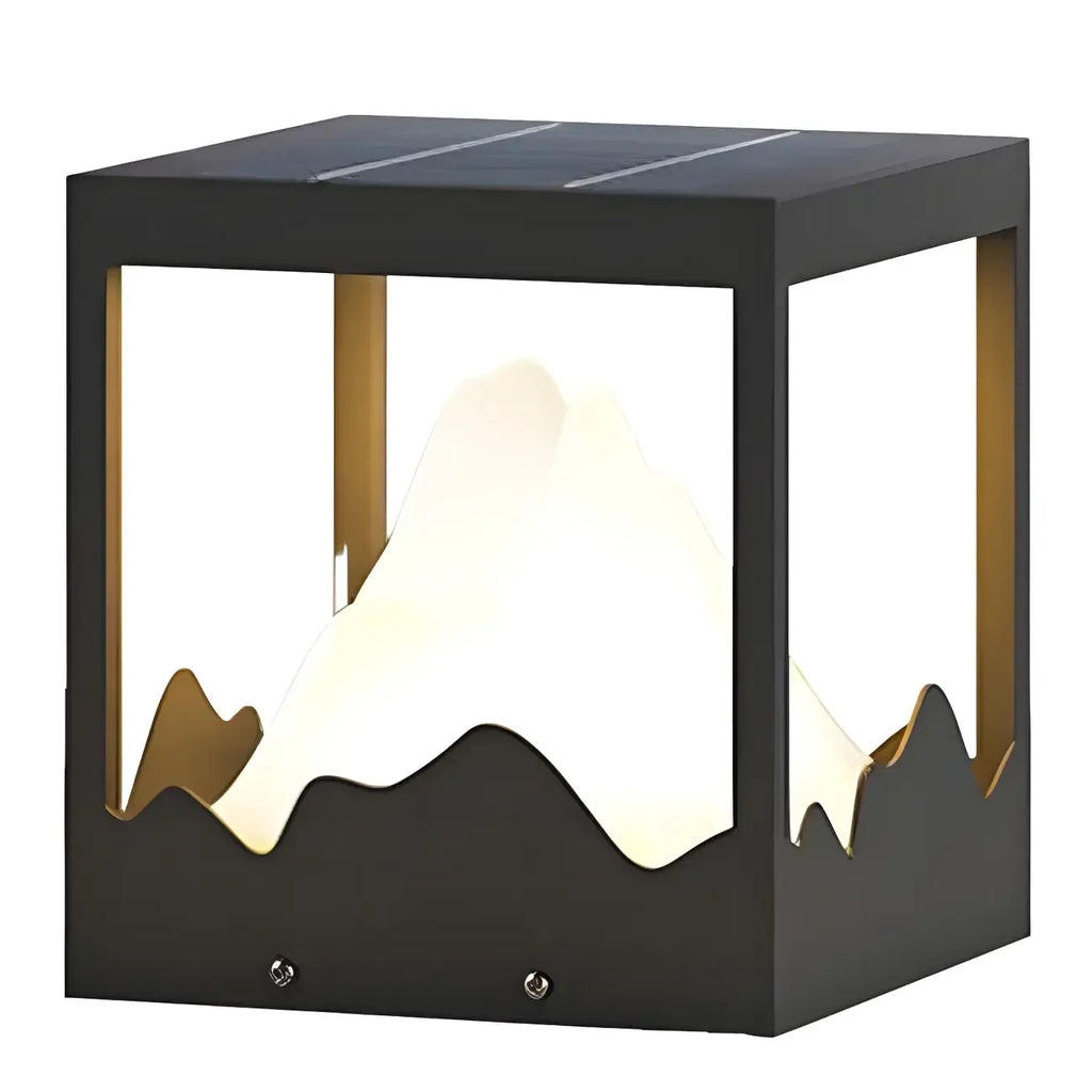 Mountain Silhouette Warm Light Outdoor Post Lights