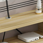 Contemporary Floating Wood Open Storage TV Stand Black
