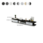 Contemporary Floating Wood Open Storage TV Stand Black