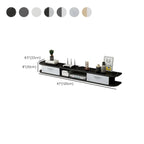 Contemporary Floating Wood Open Storage TV Stand Black