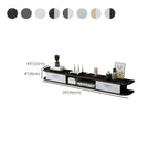 Contemporary Floating Wood Open Storage TV Stand Black