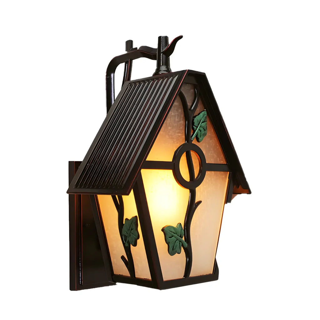 Rustic Modern Outdoor Glass Metal Coffee Wall Lantern Sconce