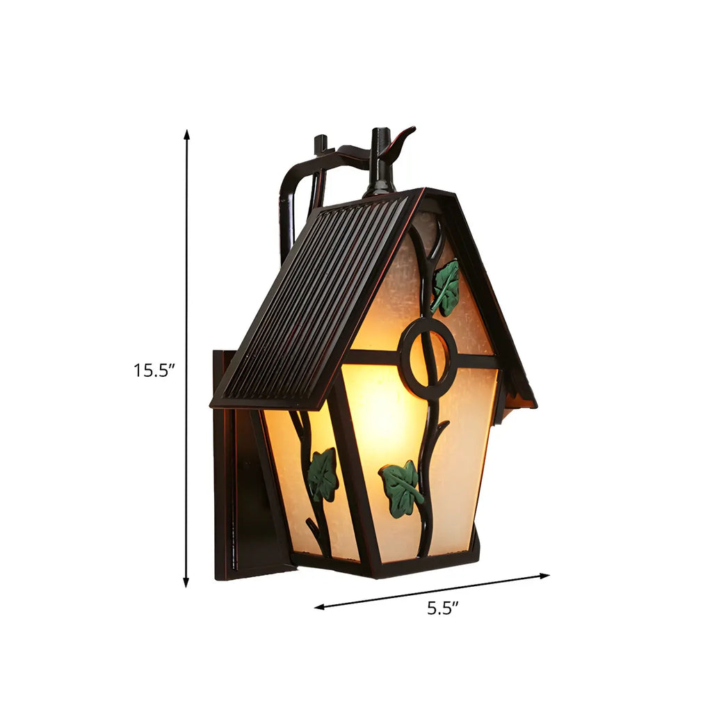 Rustic Modern Outdoor Glass Metal Coffee Wall Lantern Sconce