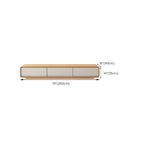 79 Natural Wood Long Floating TV Stand with Drawers
