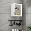 White Rectangular Wall-Mounted Wood China Cabinet