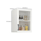 White Rectangular Wall-Mounted Wood China Cabinet