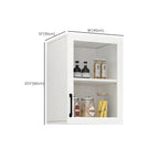 White Rectangular Wall-Mounted Wood China Cabinet