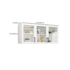 White Rectangular Wall-Mounted Wood China Cabinet