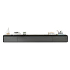 White Floating Mount Wood Drawers Cabinet TV Stand