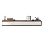 White Floating Mount Wood Drawers Cabinet TV Stand