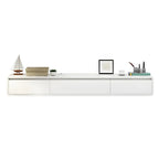 White Floating Mount Wood Drawers Cabinet TV Stand