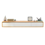 White Floating Mount Wood Drawers Cabinet TV Stand