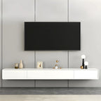 White Floating Mount Wood Drawers Cabinet TV Stand