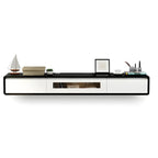 63 Natural Rubberwood Floating TV Stand with Hidden Storage