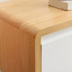 63 Natural Rubberwood Floating TV Stand with Hidden Storage