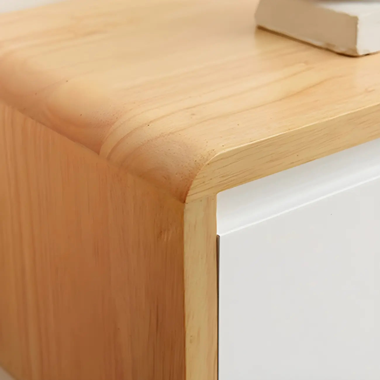 63 Natural Rubberwood Floating TV Stand with Hidden Storage