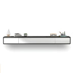 Long Rectangle Wooden Wall-Mounted TV Stand with Storage