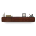 Long Rectangle Wooden Wall-Mounted TV Stand with Storage