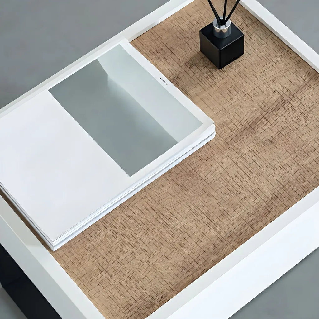 Black Steel Wood C-Shaped Drawer Nightstand with Light