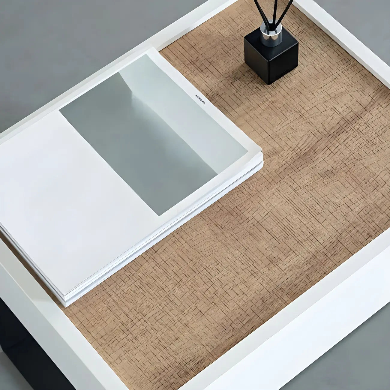 Black Steel Wood C-Shaped Drawer Nightstand with Light