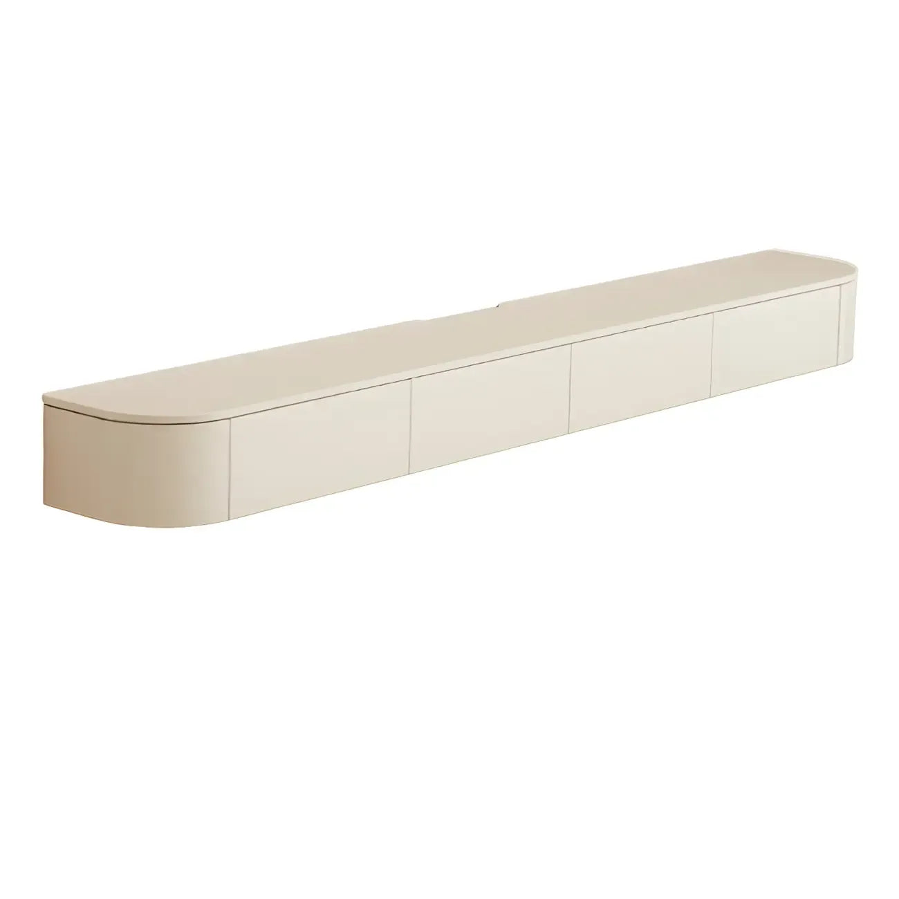 Scandinavian Wood Wall-mount TV Stand with Lift Drawers