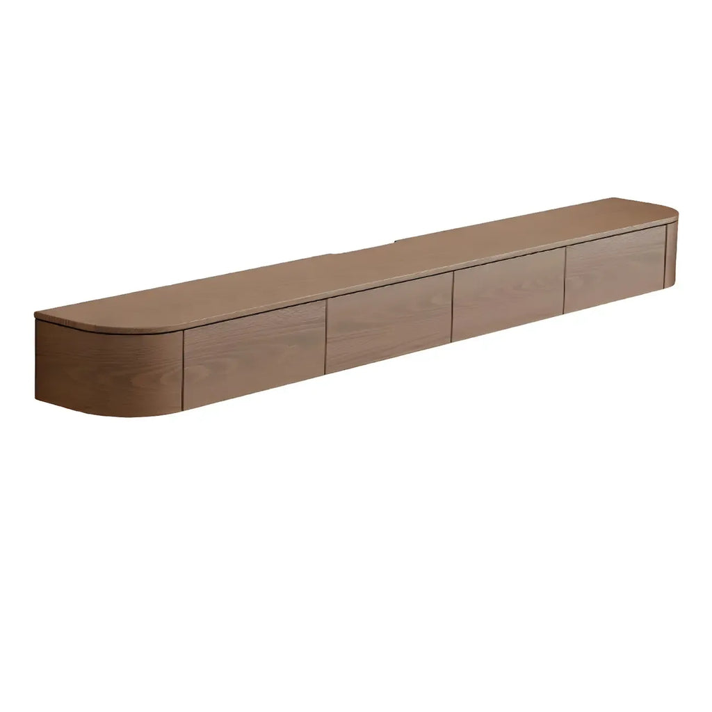 Scandinavian Wood Wall-mount TV Stand with Lift Drawers
