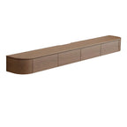 Scandinavian Wood Wall-mount TV Stand with Lift Drawers