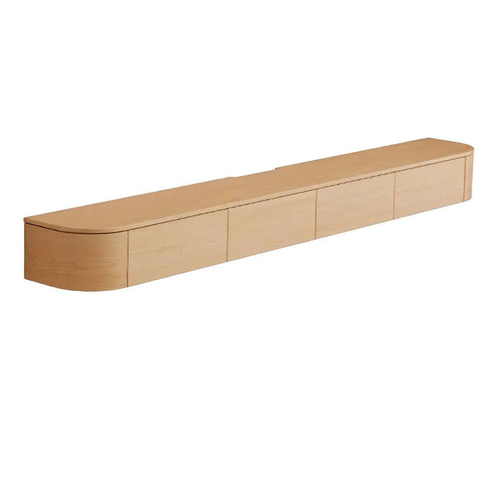 Scandinavian Wood Wall-mount TV Stand with Lift Drawers