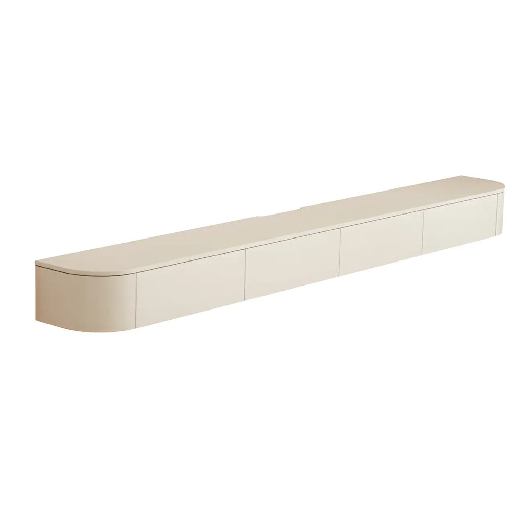 Scandinavian Wood Wall-mount TV Stand with Lift Drawers