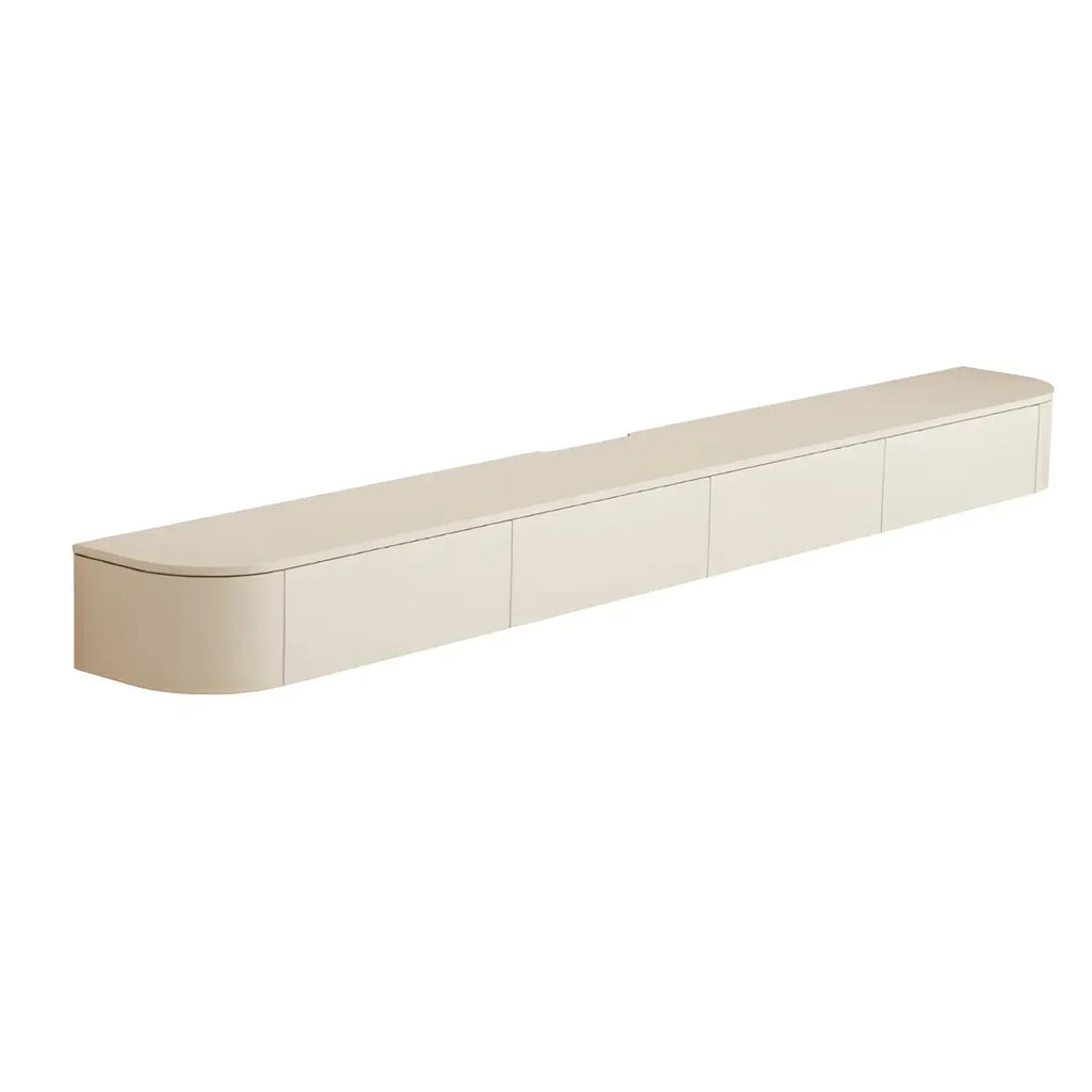 Scandinavian Wood Wall-mount TV Stand with Lift Drawers