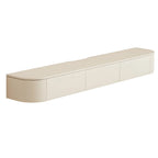 Scandinavian Wood Wall-mount TV Stand with Lift Drawers