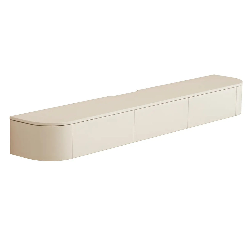 Scandinavian Wood Wall-mount TV Stand with Lift Drawers