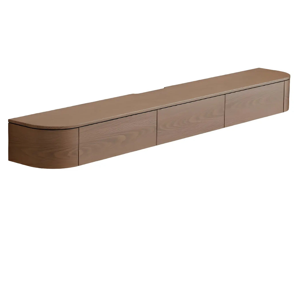 Scandinavian Wood Wall-mount TV Stand with Lift Drawers