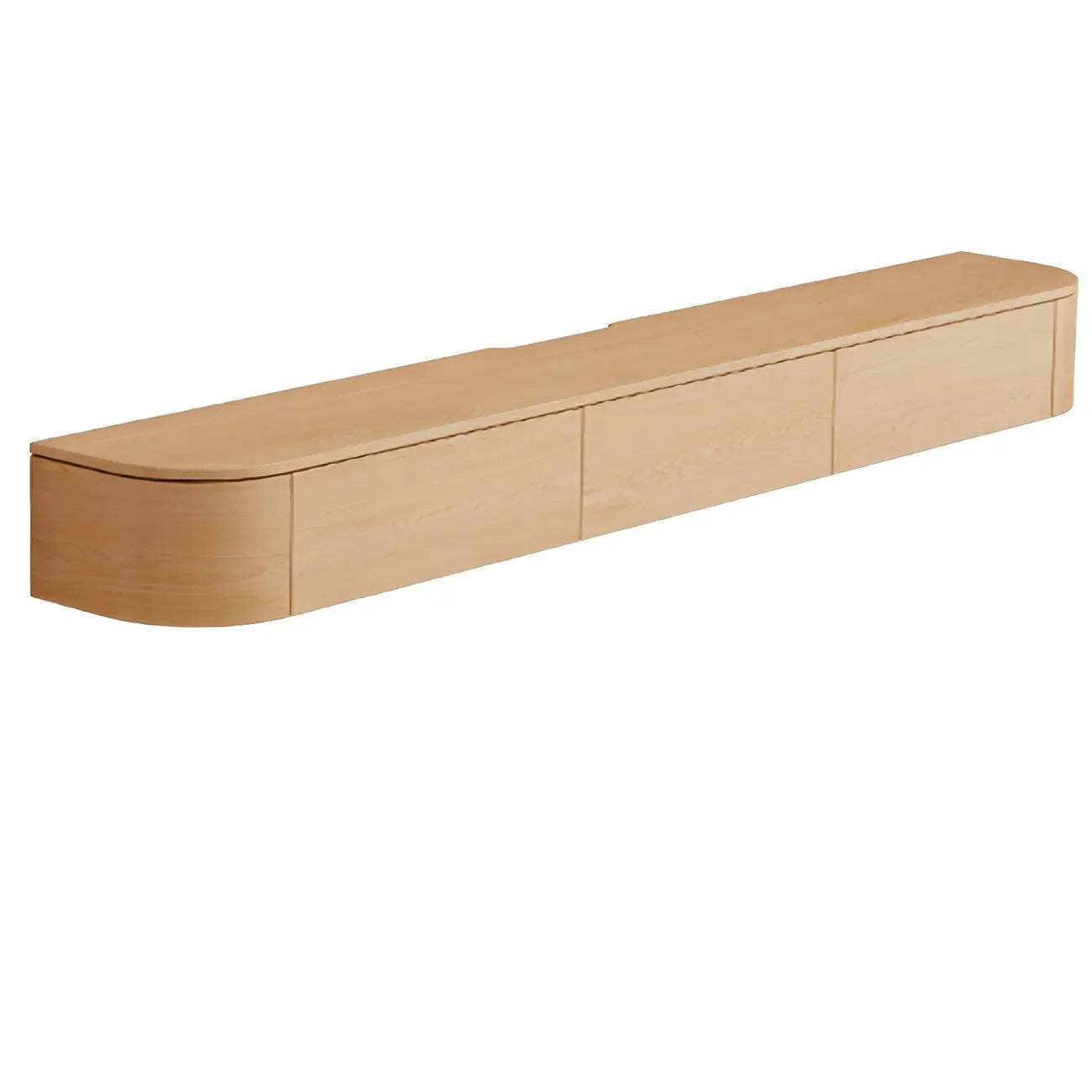Scandinavian Wood Wall-mount TV Stand with Lift Drawers