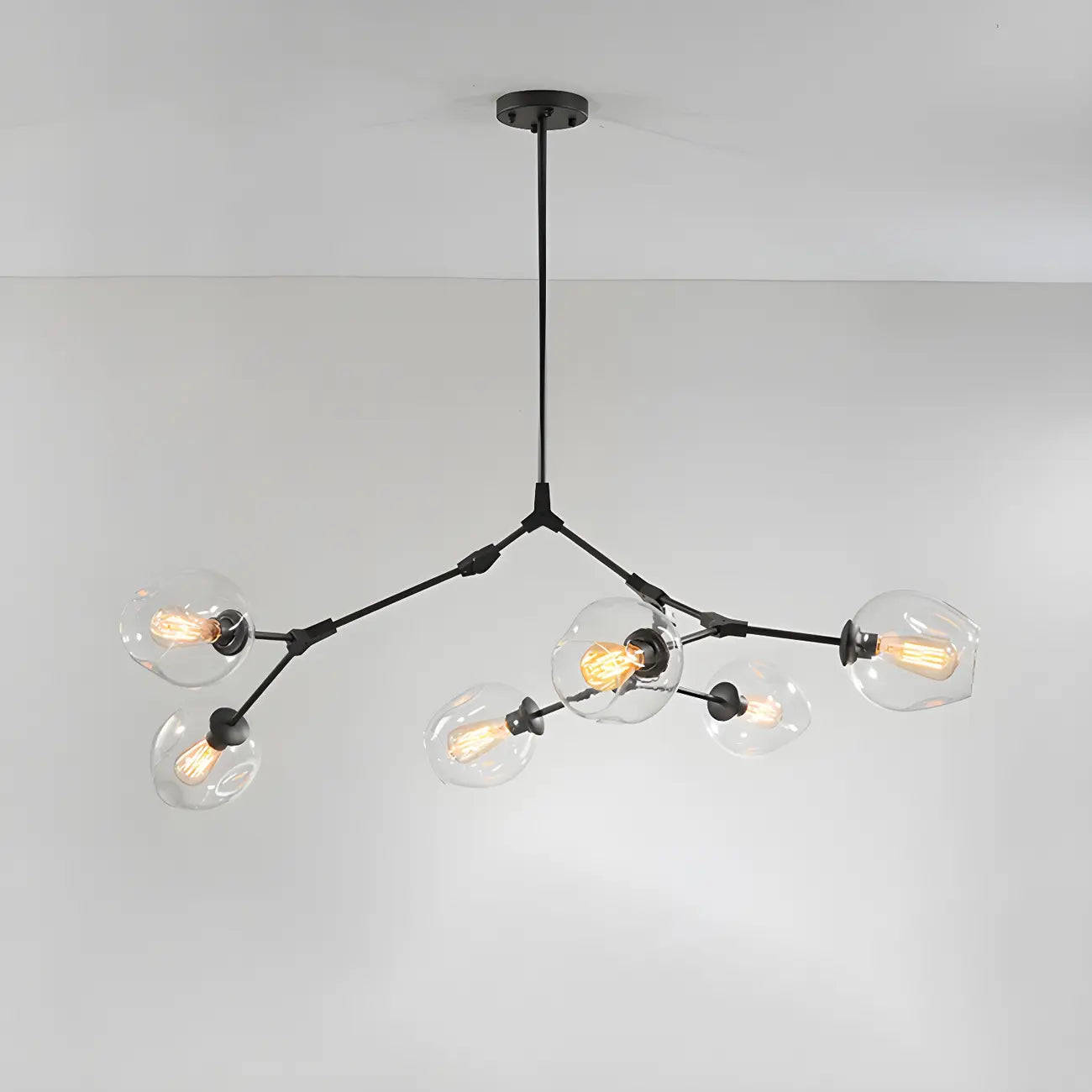 Large Sputnik Downrods Glass Chandelier for Indoor Use