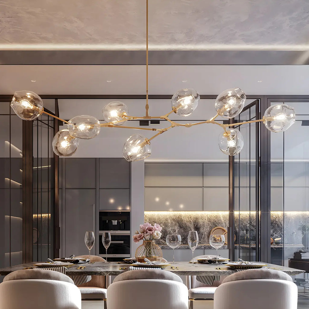 Large Sputnik Downrods Glass Chandelier for Indoor Use