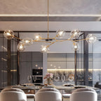 Large Sputnik Downrods Glass Chandelier for Indoor Use