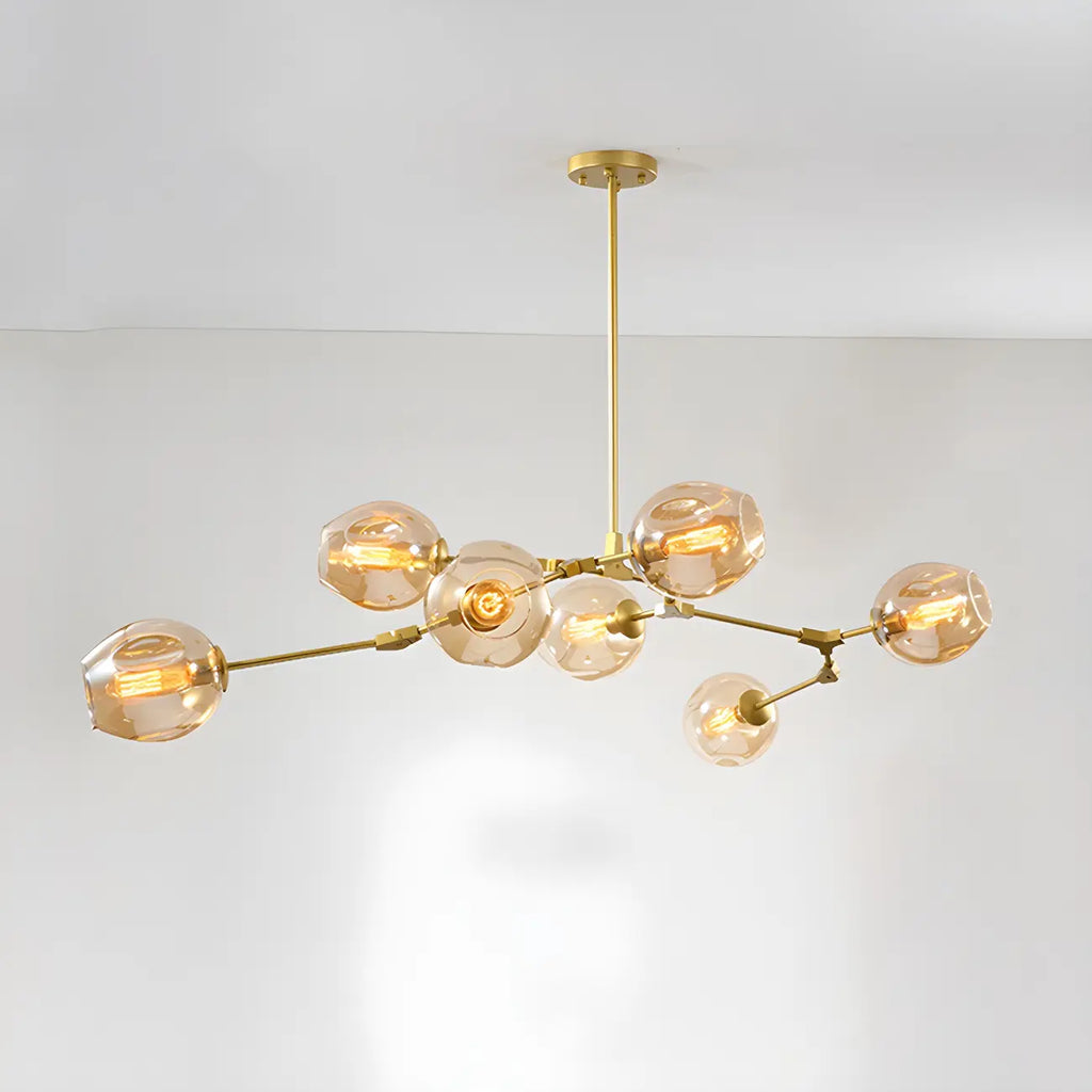 Large Sputnik Downrods Glass Chandelier for Indoor Use