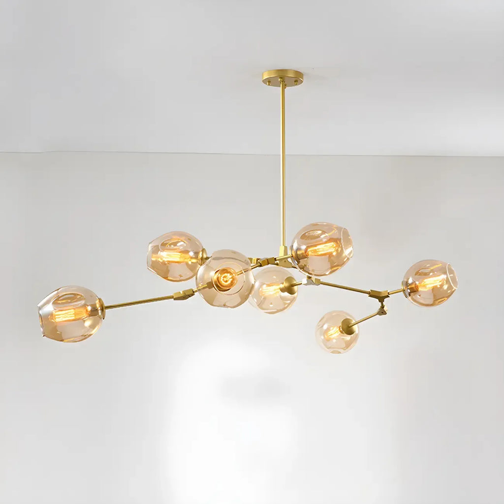 Large Sputnik Downrods Glass Chandelier for Indoor Use