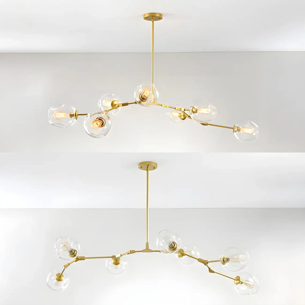 Large Sputnik Downrods Glass Chandelier for Indoor Use