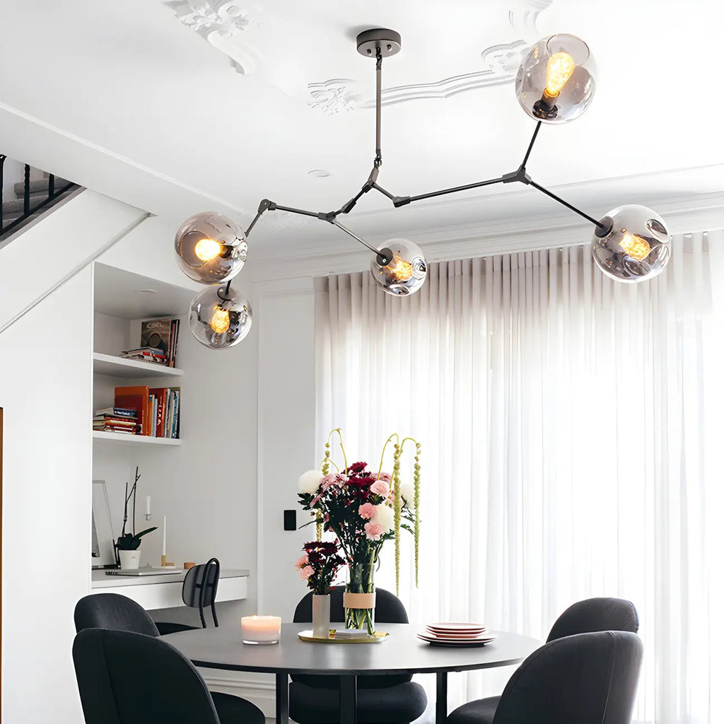 Large Sputnik Downrods Glass Chandelier for Indoor Use