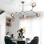 Large Sputnik Downrods Glass Chandelier for Indoor Use