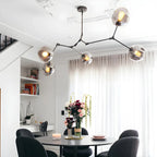 Large Sputnik Downrods Glass Chandelier for Indoor Use