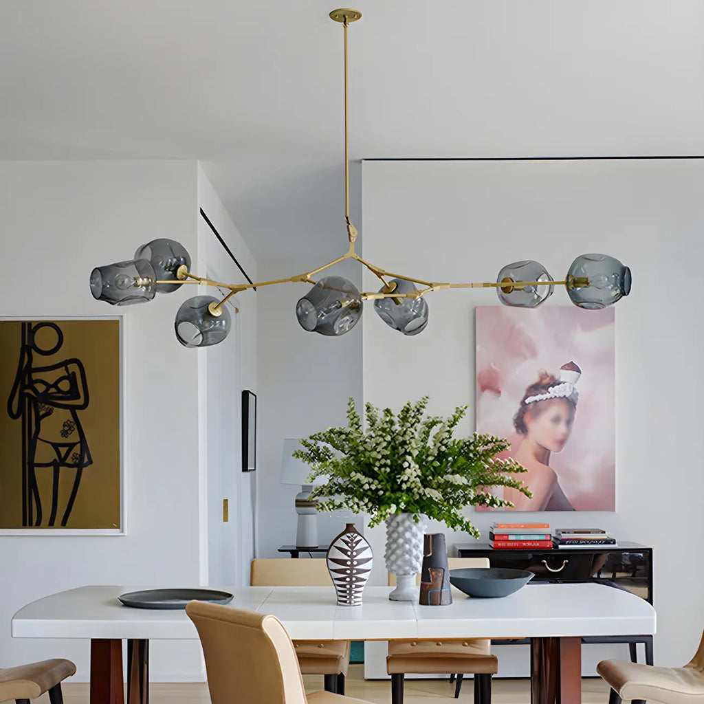 Large Sputnik Downrods Glass Chandelier for Indoor Use