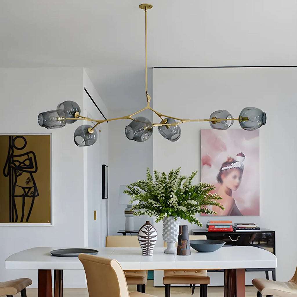 Large Sputnik Downrods Glass Chandelier for Indoor Use
