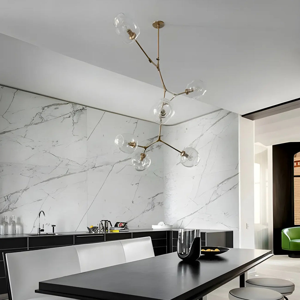 Large Sputnik Downrods Glass Chandelier for Indoor Use