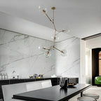 Large Sputnik Downrods Glass Chandelier for Indoor Use