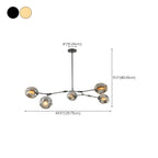 Large Sputnik Downrods Glass Chandelier for Indoor Use