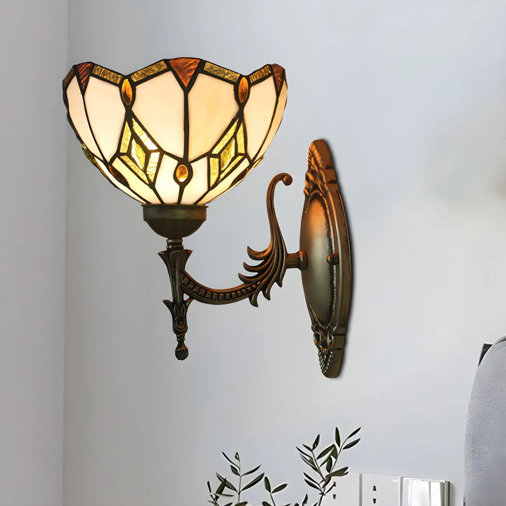 11.5¡± Vintage Bronze Glass Wall Sconce for Hallway Lighting