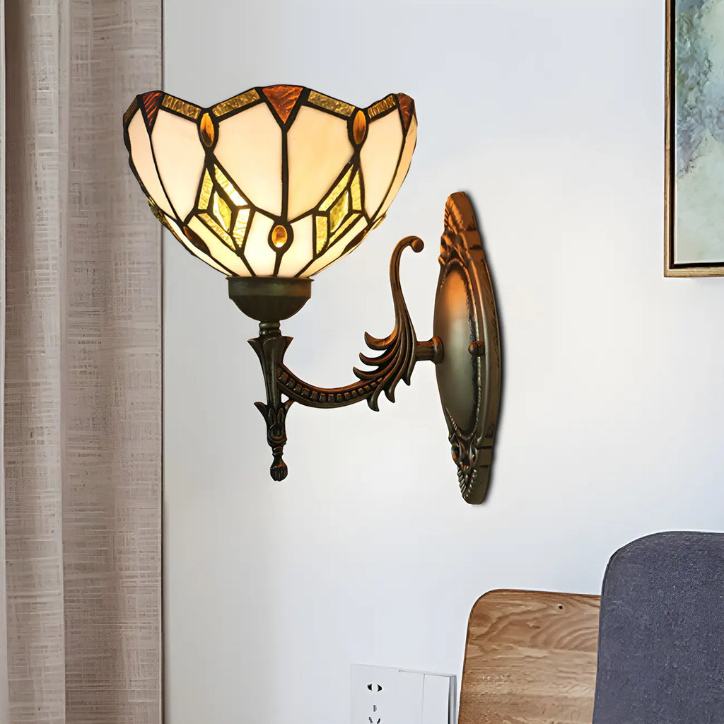11.5¡± Vintage Bronze Glass Wall Sconce for Hallway Lighting